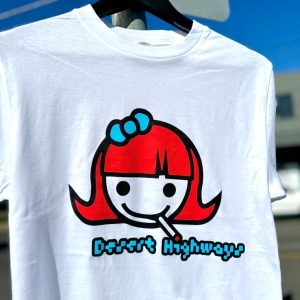 Desert Highways Smoking Girl Tee - White